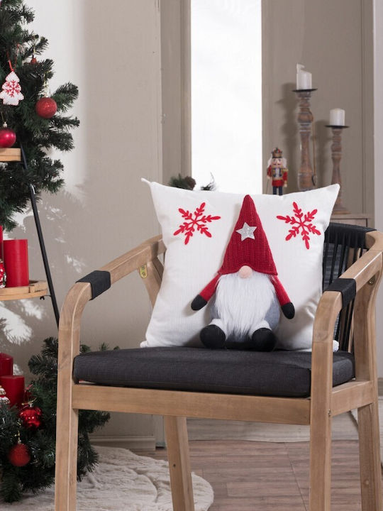Teoran Christmas Decorative Square Pillowcase White 45x45cm