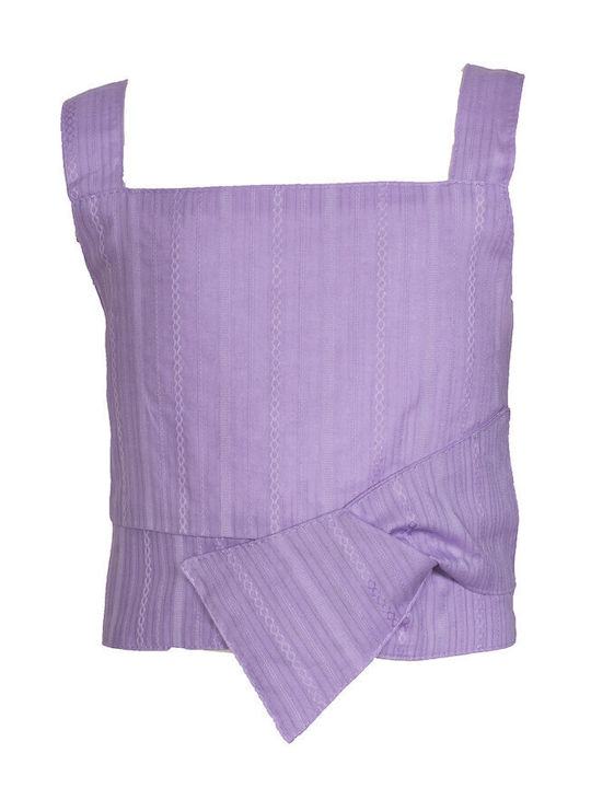 Kinder-Crop-Top Ärmellos Lila