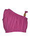 Kids' Crop Top Sleeveless Fuchsia