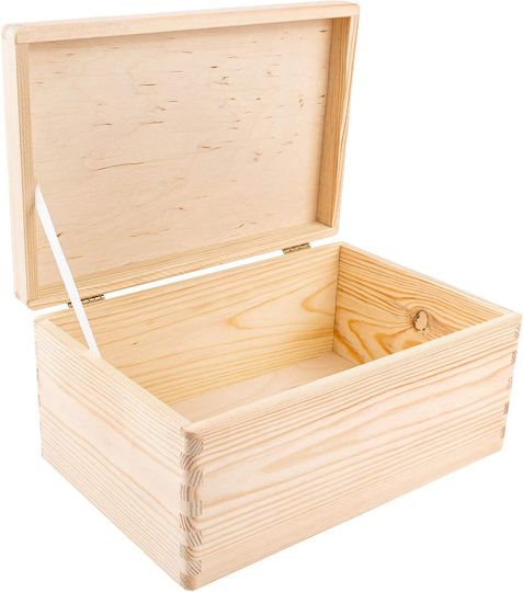 Creative Deco Large Wooden Box Lid Decoration 30 X 20 X 13 Cm + 1cm Without Handle