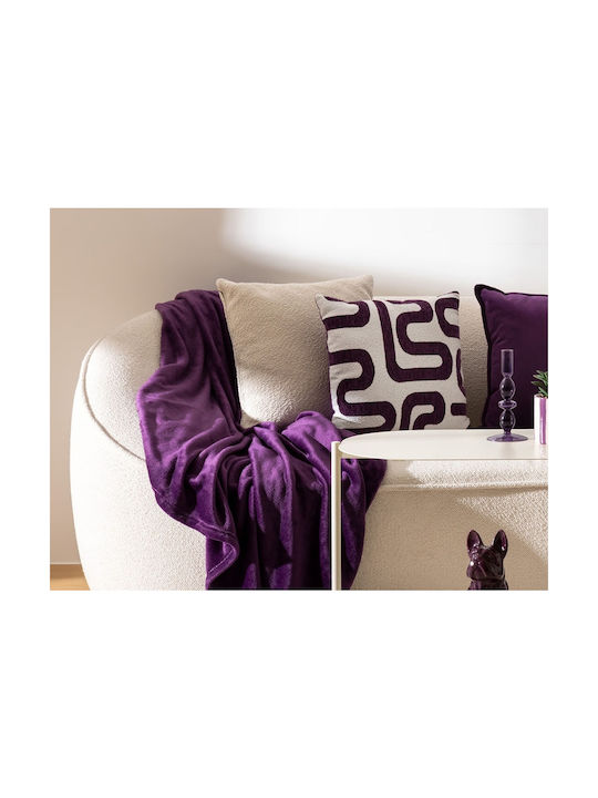 Atmosphera Sofa Cushion Safina in Velvet Purple 40x40cm