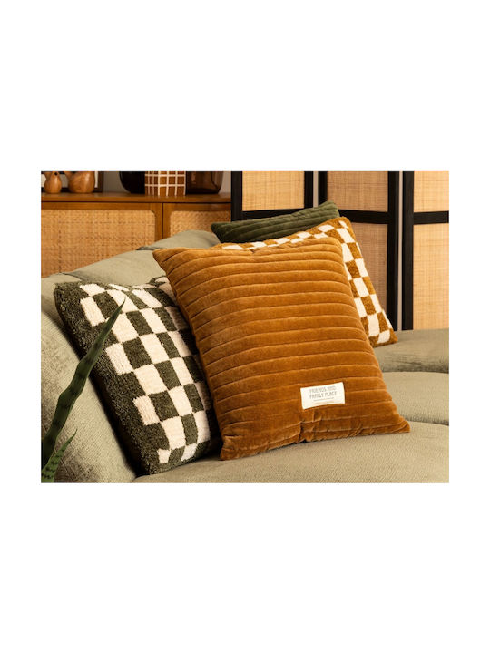 Atmosphera Sofa Cushion Fleece Ochre 45x45cm.