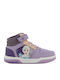Frozen Παιδικά Sneakers High Ανατομικά με Σκρατς & Φωτάκια Λιλά