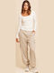 Dama Tesatura Pantaloni Cargo Bej