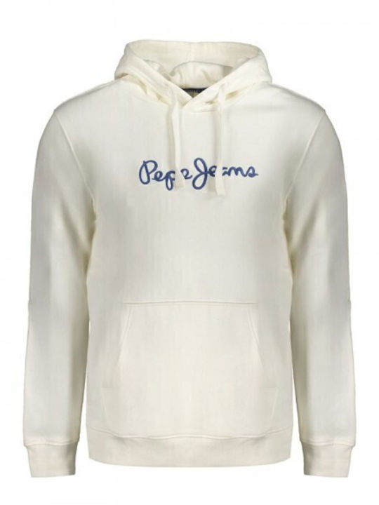 Pepe Jeans Φούτερ με Κουκούλα Off White