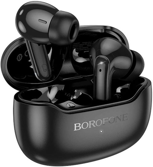Borofone FQ1 Shine In-ear Bluetooth Handsfree Ακουστικά με Θήκη Φόρτισης Μαύρα