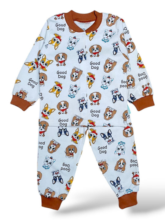 Babydom Παιδική Πιτζάμα Χειμωνιάτικη Εκρού