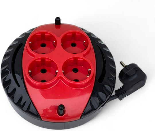 Elegant Retractable Extension Cord 4 Outlets 5-meter Cable