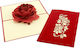 Origamo Pop-Up Greeting Card Red Rose 18.5x14cm...