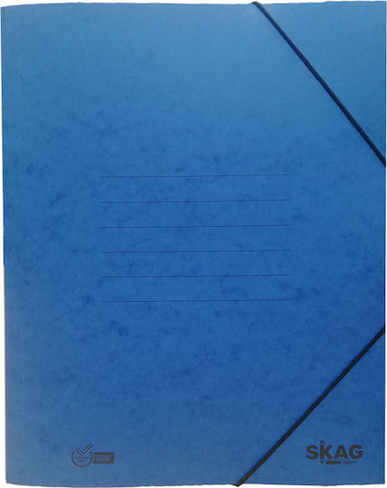 Skag Folder Prespan with Rubber Band and Ears for Paper A4 Blue