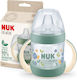Nuk Nature Чаша за обучение Силикон с дръжки Зелен за 6m+м+ 150мл
