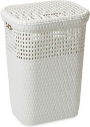 DEA home Καλάθι Απλύτων Πλαστικό 60lt με Καπάκι Λευκό