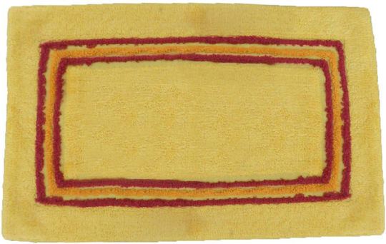 Viopros Badematte Baumwolle Rechteckig Stripes 685128 Yellow 50x80cm