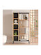 Bookcase Aurora Charcoal 72x25.5x133.6cm