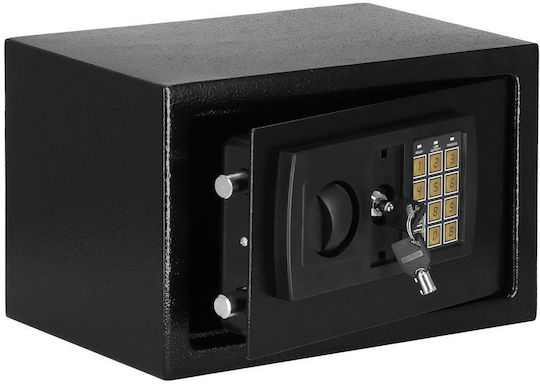 Seif electronic cu cod și cheie 200x310x200 mm oțel negru