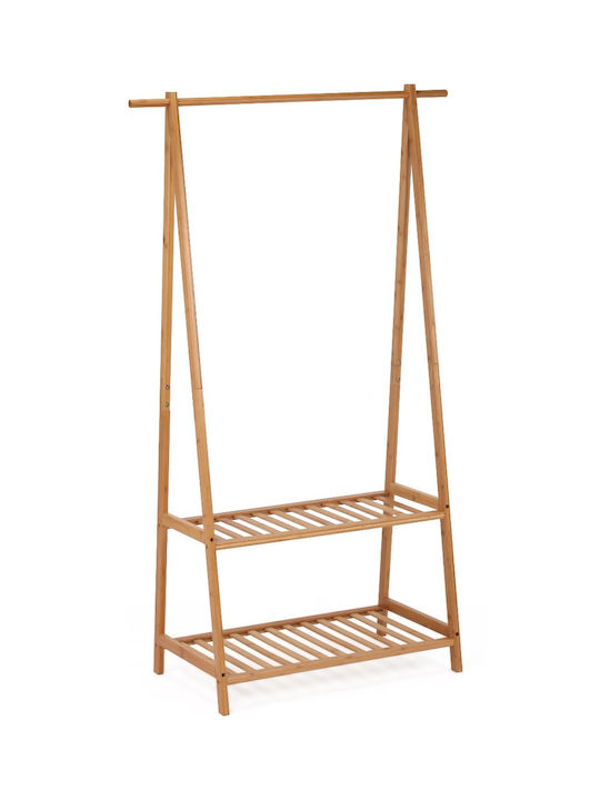 Viosarp Kleiderständer aus Bambus Beige 90x43x152cm