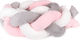 Amek Toys Crib Bumpers Braided Inside Pink, Grey, White 20x210cm