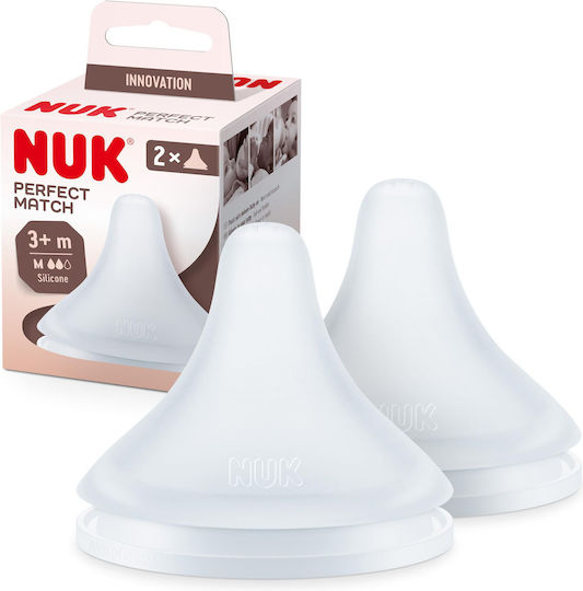 Nuk Perfect Match Silicone Baby Bottle Teats Medium Flow for 3+ months 2pcs