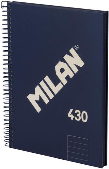 Milan Spiral Caiet Cu dungi A5 80 de Foi Albastru 1buc