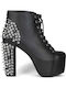 Lita Spike Black 00141 Γυναικεία Μποτάκια Μαύρα
