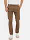 Pantaloni Bărbați Chino Elastic Slim Fit Maro