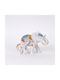Elefant Decorativ de Masă din Polirășină Flori Albe 22.5x12x16cm 12968 752-11621
