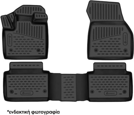 Novline Set of Front and Rear Mats 4pcs Tray Type for Ford Tourneo Courier Black