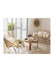 Round Side Coffee Table Gypsy Made of Solid Wood Beige W51xL51xH33.5cm