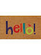 Etoile Entrance Mat made of Coir with Anti-slip Backing Hello Multicolour 40x60cm
