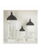 Wooden Lanterns White with Black Metal Roof Set of 3 pcs L:31.5x31.5x97h M:24.5*24.5*72h S:17*17*49.5cm 12826 752-10015