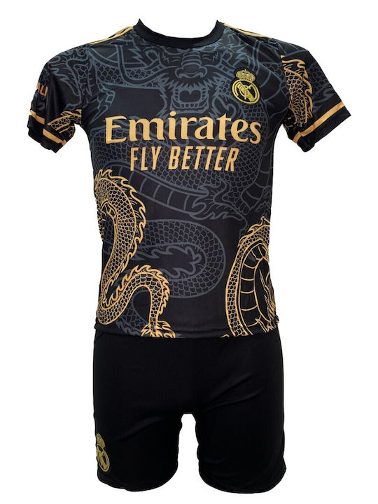 Kids Real Madrid Mbappe Football Set Black Gold Dragon 2211-16