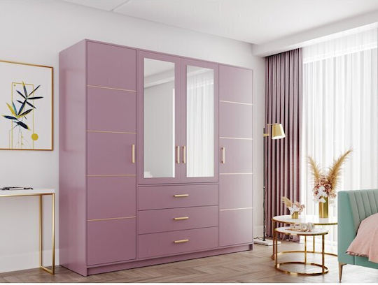 Vier Türen mit Spiegel Honolulu A104 196x58x200cm Purple