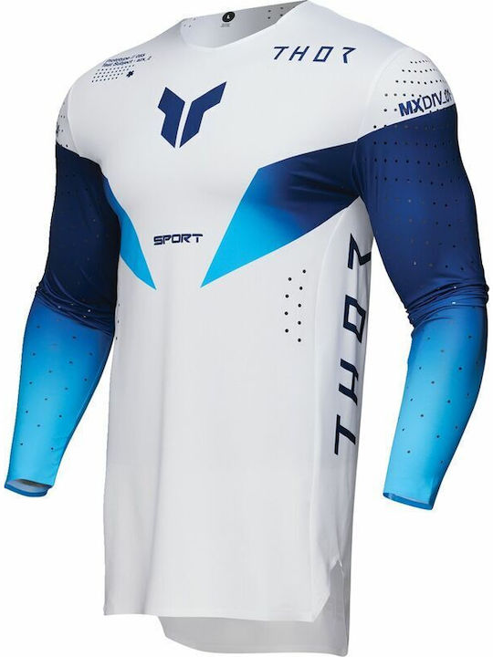 Thor Sportmode Men's Jersey Motocross White/Blu...