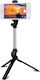 2 In 1 Bluetooth Selfie Stick Phone Tripod Retractable Remote Control Black