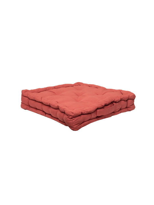 Viopros Floor Pillow from 100% Cotton Terracotta 40x40cm.