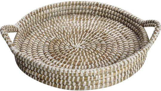 Espiel Wicker Round Decorative Tray 35x35x4cm 2pcs