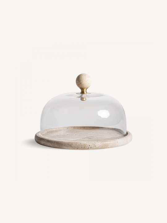 Vical Marble Round Decorative Tray 33x33x23cm