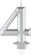 Unique Geburtstagskerze Nummer "4" in Silber Fa...