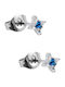 Blumen Ohr Ohrring Verschluss Stahl Silber Zirkon Blau