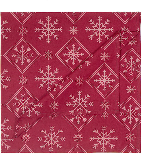 Nima Christmas Day Коледно Покривка за маса Каре Червен Д85xШ85см.