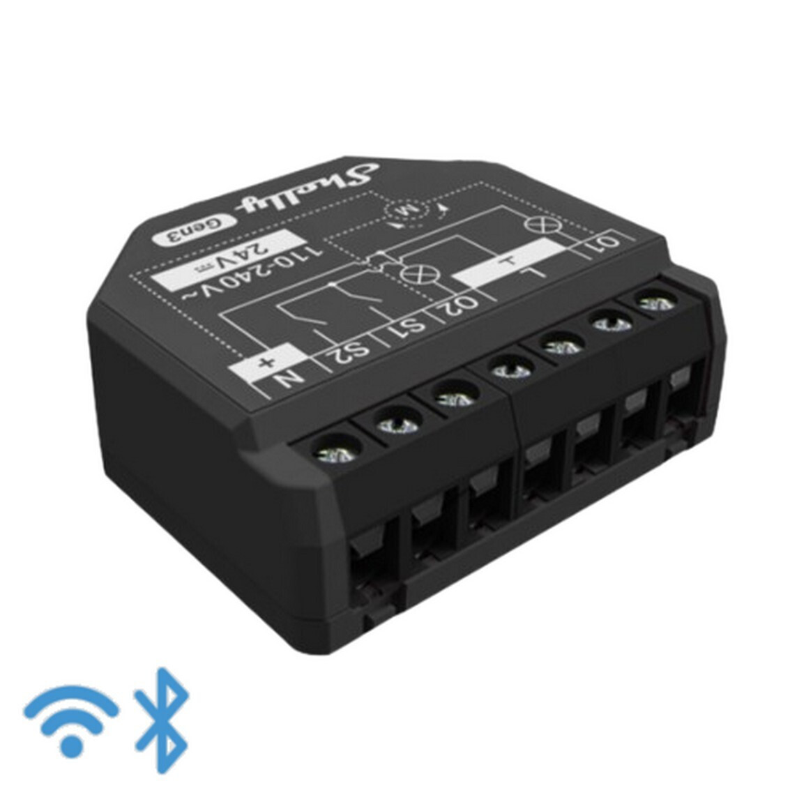 Shelly 2PM Gen3 Smart Switch 2 Καναλιών Wi-Fi, Bluetooth & RF 16A (με Ουδέτερο)