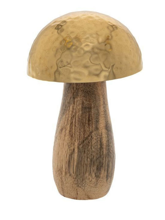 Iliadis Christmas Wooden Figure Mushroom Gold Height 22cm Decorative