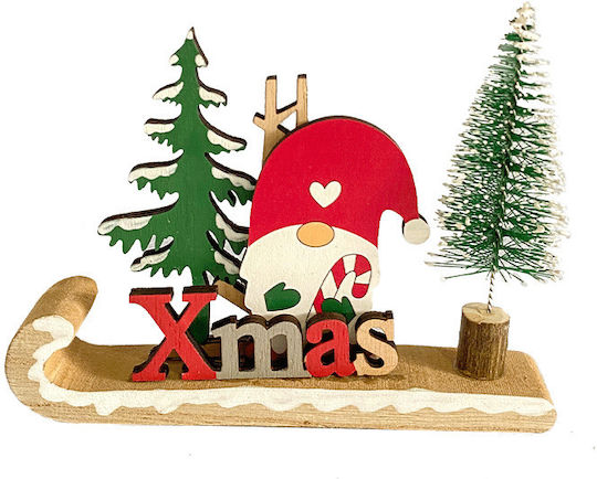 Weihnachtliche Holz Figur Schlitten Höhe 14cm