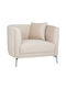 Sessel Samt Cream 105x91x75cm