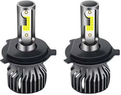 Set de 2 becuri LED H4 Cob H4 100W 12000 Lumen Lumină Alb Rece Set de 2 becuri LED H4 Cob H4 100W 12000 Lumen Lumină Alb Rece
