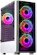 ProGaming Pro Gaming Bastion Midi Tower Computer Case with Side Window and ARGB Lighting White