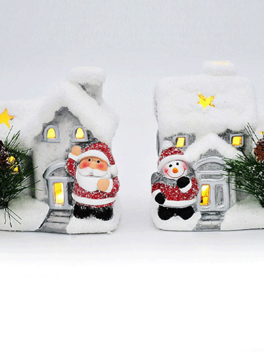 Crăciunescă Iluminată Decorativă Scenă Albă 9.5x9x6.5cm.