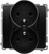 Kontakt-simon Basic Double Power Socket Outlet Grounding White Bmgz2/11