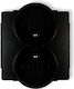 Karlik Deco Double Flush Mount Socket Frame Ground Black Matt 12dgpr-2z