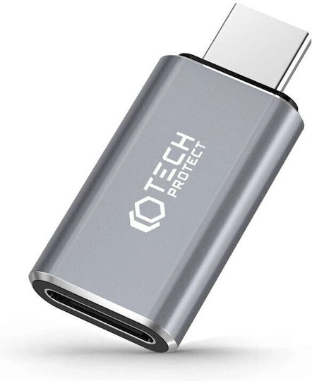 Tech-Protect Ultraboost Konverter USB-C männlich zu Blitzschlag weiblich Gray 1Stück